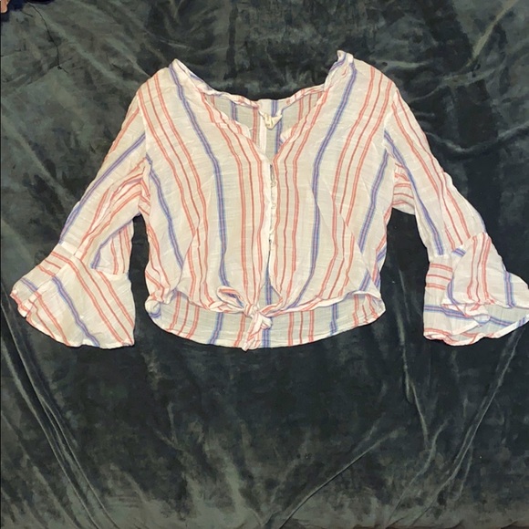 Flared long sleeve crop top - Picture 1 of 1